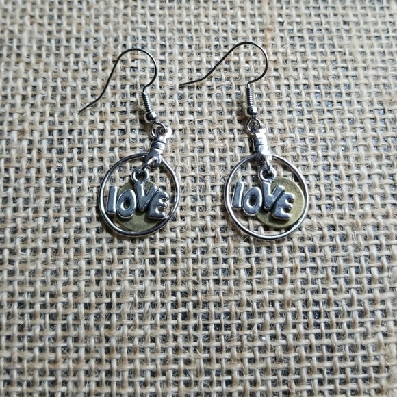 Handmade Jewelry - Brass & Silver Love Earrings